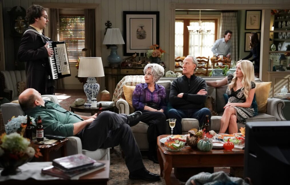 Will Sasso, Dougie Baldwin, Annie Potts, Craig T. Nelson, and Emily Osment in 'Georgie & Mandy's First Marriage'