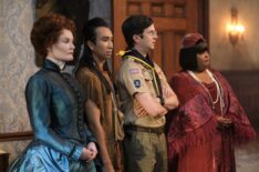 Rebecca Wisocky, Roman Zaragoza, Richie Moriarty, and Danielle Pinnock in 'Ghosts' Season 4