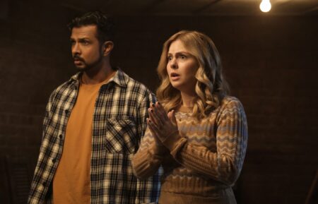 Utkarsh Amdbukar and Rose McIver in 'Ghosts' Season 4