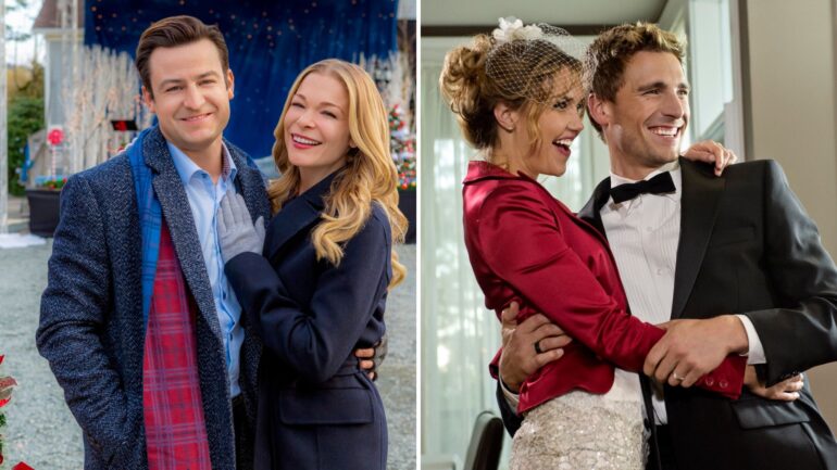 Tyler Hynes and LeAnn Rimes in 'It's Christmas, Eve'; Arielle Kebbel and Andrew Walker in 'A Bride for Christmas'