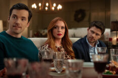 Ian Harding as Logan, Lindsay Lohan as Avery, and Jon Rudnitsky as Cameron in Our Little Secret.