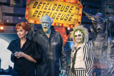 Reba McEntire, Rex Linn, Kelly Clarkson as Beetlejuice characters during Halloween on The Kelly Clarkson Show - Season 6