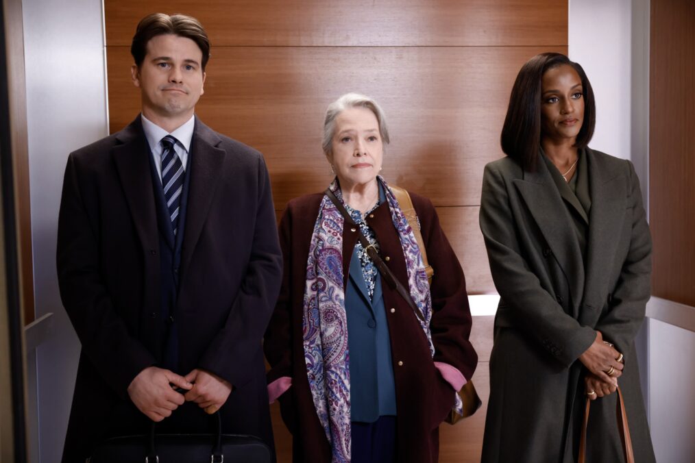 Jason Ritter, Kathy Bates, and Skye P. Marshall from 'Matlock'