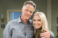 Matthew Ashford and Melissa Reeves on the Days of our Lives set