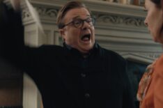 'Elsbeth' Exclusive Clip: Nathan Lane Spooks Carrie Preston With a Knife!