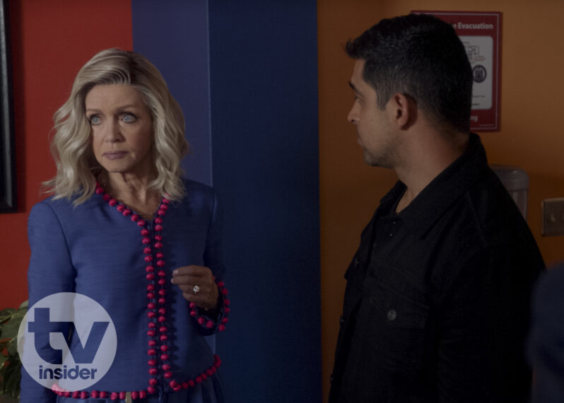 Donna Mills as Wanda Presscott and Wilmer Valderrama as Nick Torres — 'NCIS' Season 22 Episode 3 "The Trouble With Hal"