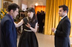 Max Greenfield, Zooey Deschanel, and Jake Johnson in 'New Girl'