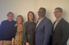 The Elsbeth crew at NYCC 2024 - Robert King, Michelle King, Carrie Preston, Wendell Pierce, and Jonathan Tolins