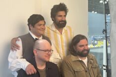 Harvey Guillén, Mark Proksch, Kayvan Novak, and Matt Berry take a family portrait at NYCC 2024