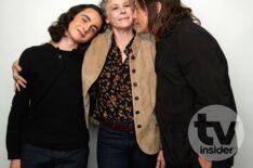 Louis Puech Scigliuzzi, Melissa McBride, and Norman Reedus at NYCC 2024 for 'The Walking Dead: Daryl Dixon - The Book of Carol'