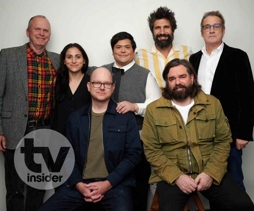 Sam Johnson, Sarah Naftlis, Mark Proksch, Harvey Guillen, Kayvan Novak, Matt Berry, and Paul Simms from 'What We Do in the Shadows' at NYCC 2024