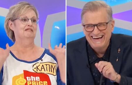 Drew Carey and contestant on Price is Right