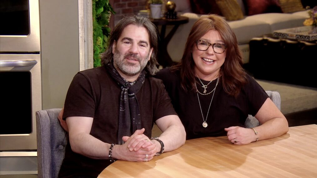 In this screengrab, John Cusimano and Rachael Ray speak during the City of Hope's East End Chapter/Jeanne Kaye League Of New York City's Spirit Of Life Awards broadcast on May 10, 2021.