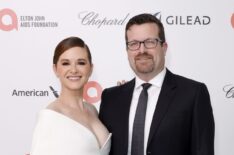 Sarah Drew and Peter Lanfer attend the Elton John AIDS Foundation's 32nd Annual Academy Awards Viewing Party on March 10, 2024 in West Hollywood, California.