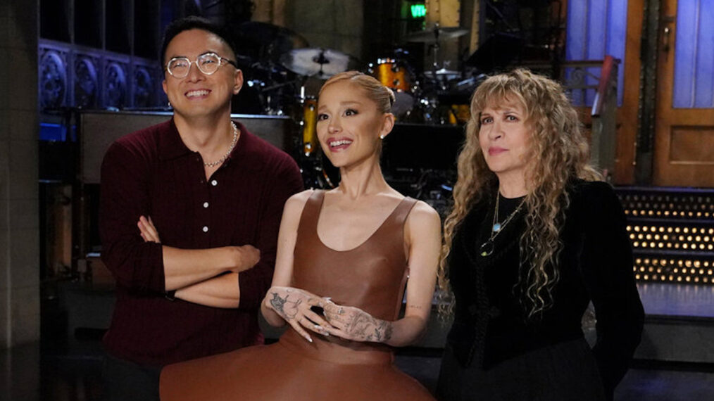 Bowen Yang, Ariana Grande, and Stevie Nicks in 'Saturday Night Live' Season 50 promo