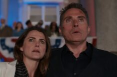 Keri Russell as Kate Wyler, Rufus Sewell as Hal Wyler in 'The Diplomat' Season 2 Episode 3