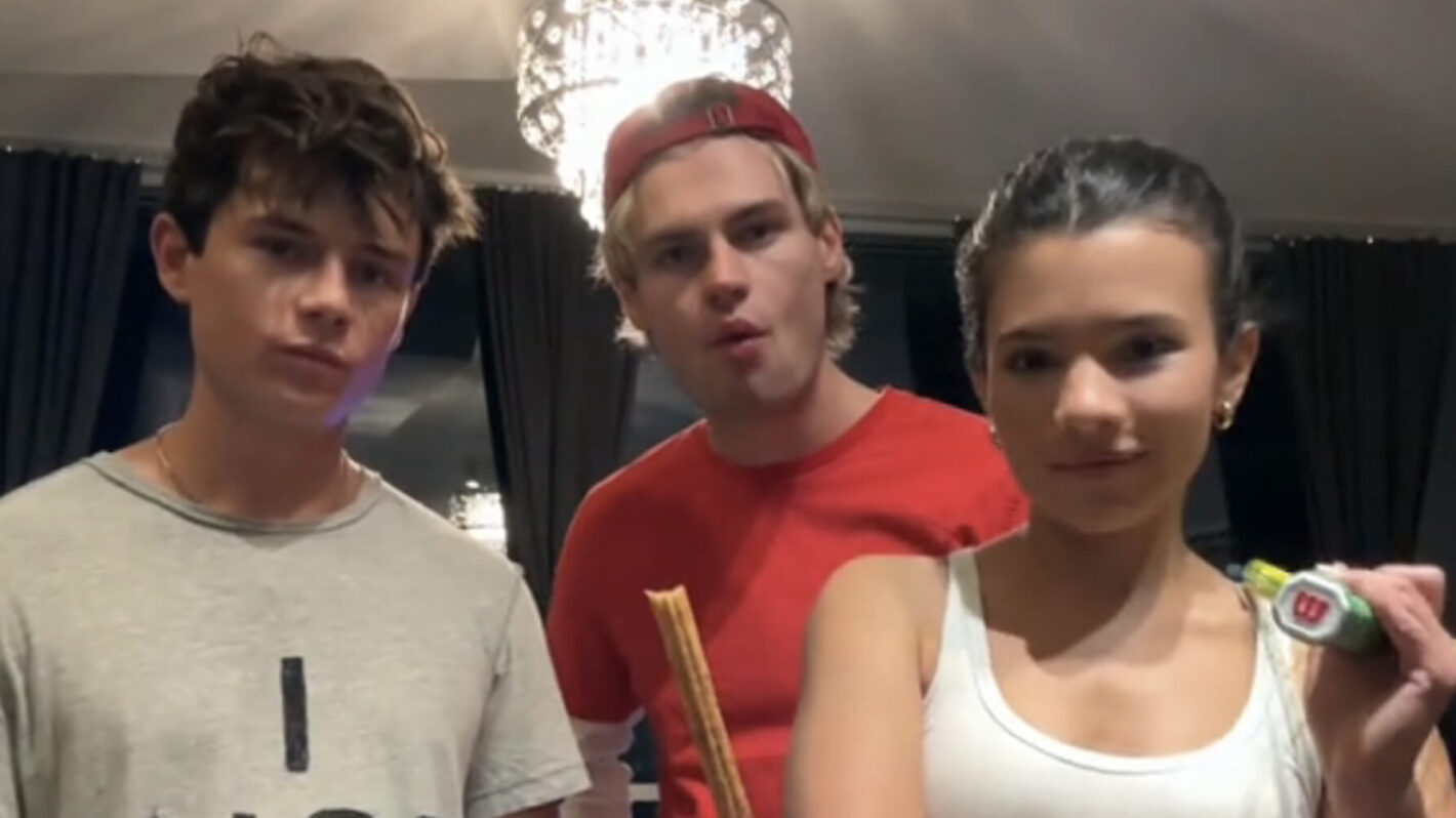 Ashby Gentry, Noah LaLonde, and Nikki Rodriguez as characters from 'Challengers'