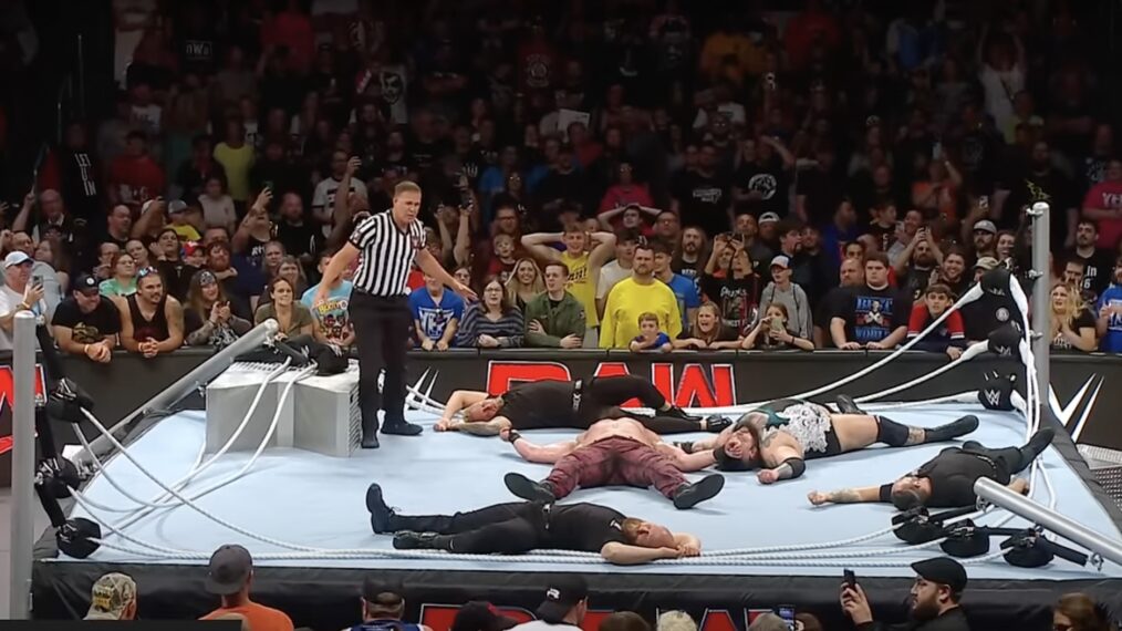 Ring collapses on WWE Raw