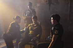 Brianna Baker as Nancy, Rafael Silva as Carlos, Parker Young as Campbell, and Ronen Rubinstein as T.K. — '9-1-1: Lone Star' Season 5 Episode 8 'The Quiet Ones'