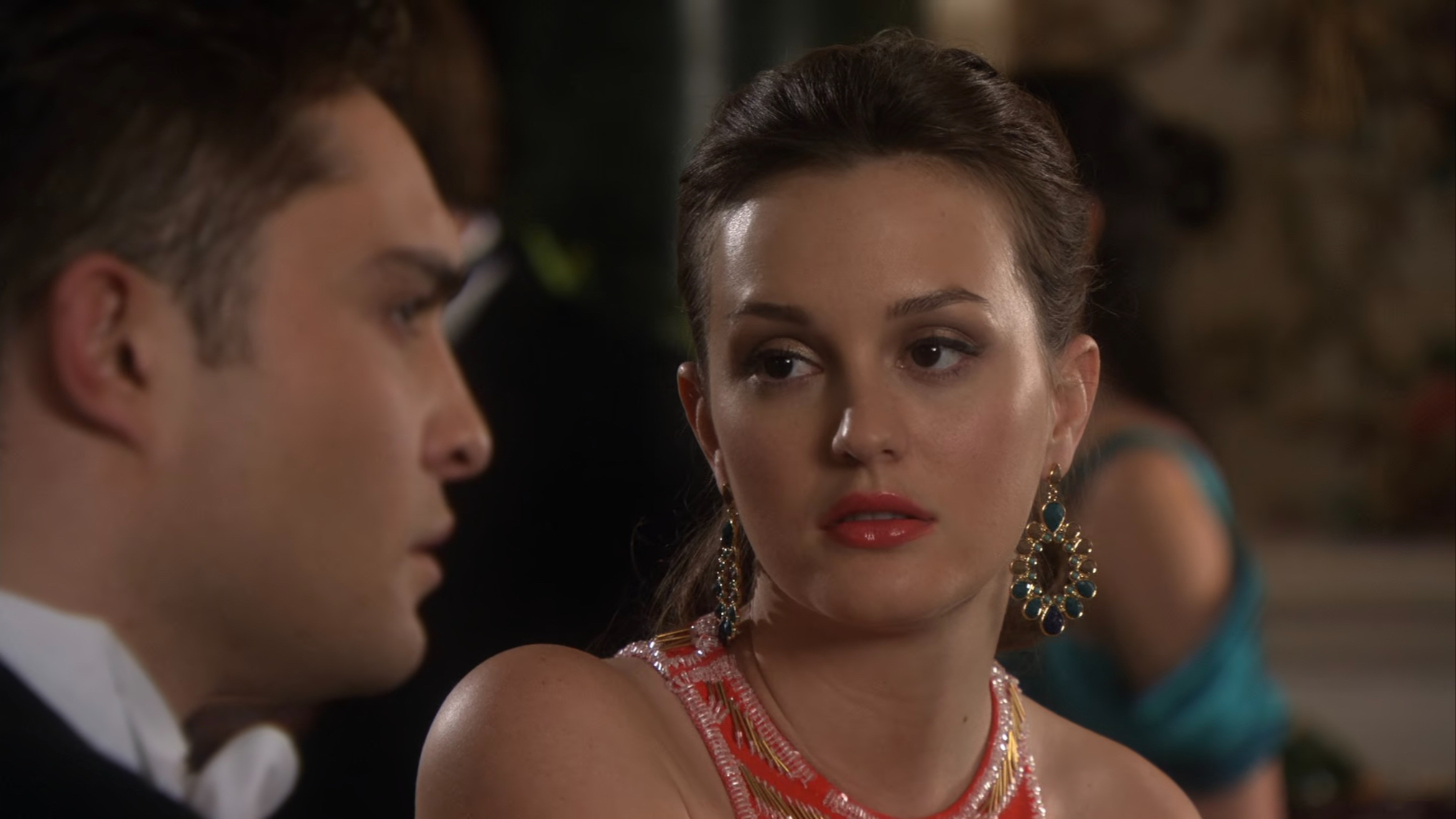 Ed Westwick as Chuck Bass and Leighton Meester as Blair Waldorf in 'Gossip Girl'