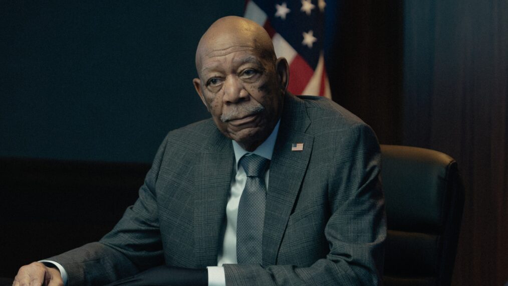 Morgan Freeman as Secretary of State Mullins in Lioness, episode 6, season 2