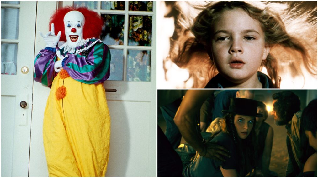 Tim Curry in It, Drew Barrymore in Firestarter, and Rebecca Ferguson in Doctor Sleep