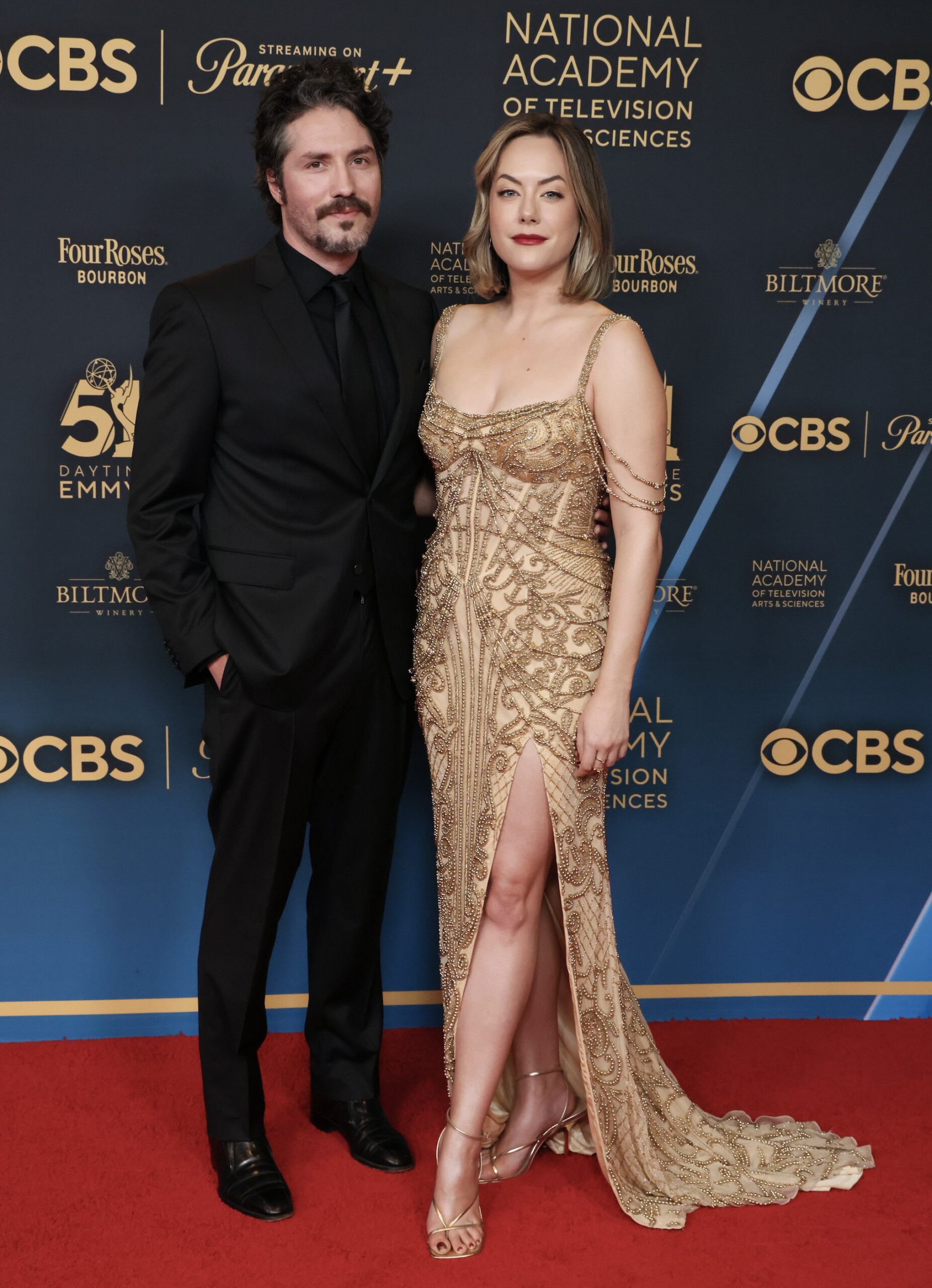 John Patrick Amedori and Annika Noelle attend the 51st annual Daytime Emmys Awards at The Westin Bonaventure Hotel & Suites, Los Angeles on June 07, 2024 in Los Angeles, California.