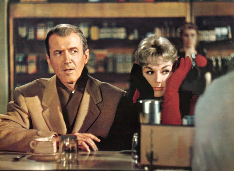 James Stewart and Kim Novak in 'Bell, Book and Candle'