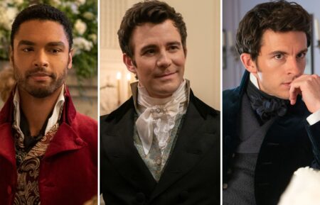 Rege-Jean Page as Simon, Luke Thompson as Benedict, and Jonathan Bailey as Anthony for 'Bridgerton'