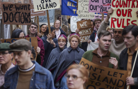 Natalie Quarry as Rosalind Clifford and Linda Bassett as Nurse Crane in 'Call the Midwife' Season 14 Episode 1