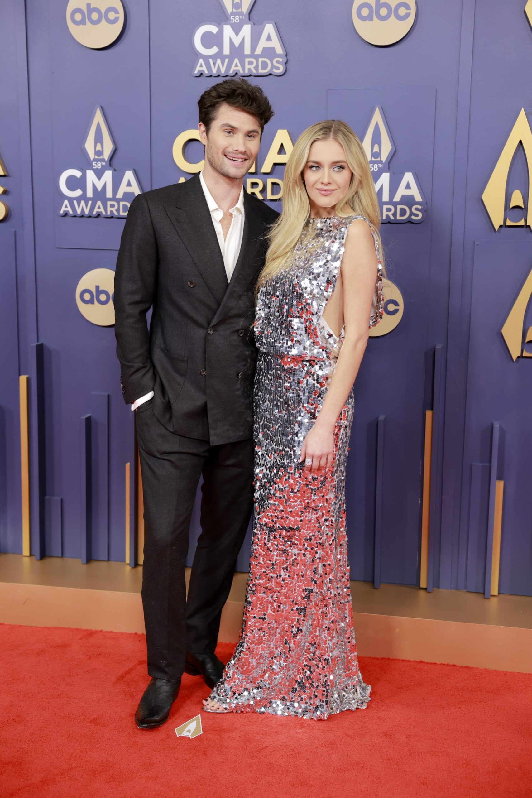 Chase Stokes and Kelsea Ballerini attend The 58th Annual CMA Awards at Music City Center on November 20, 2024 in Nashville, Tennessee.