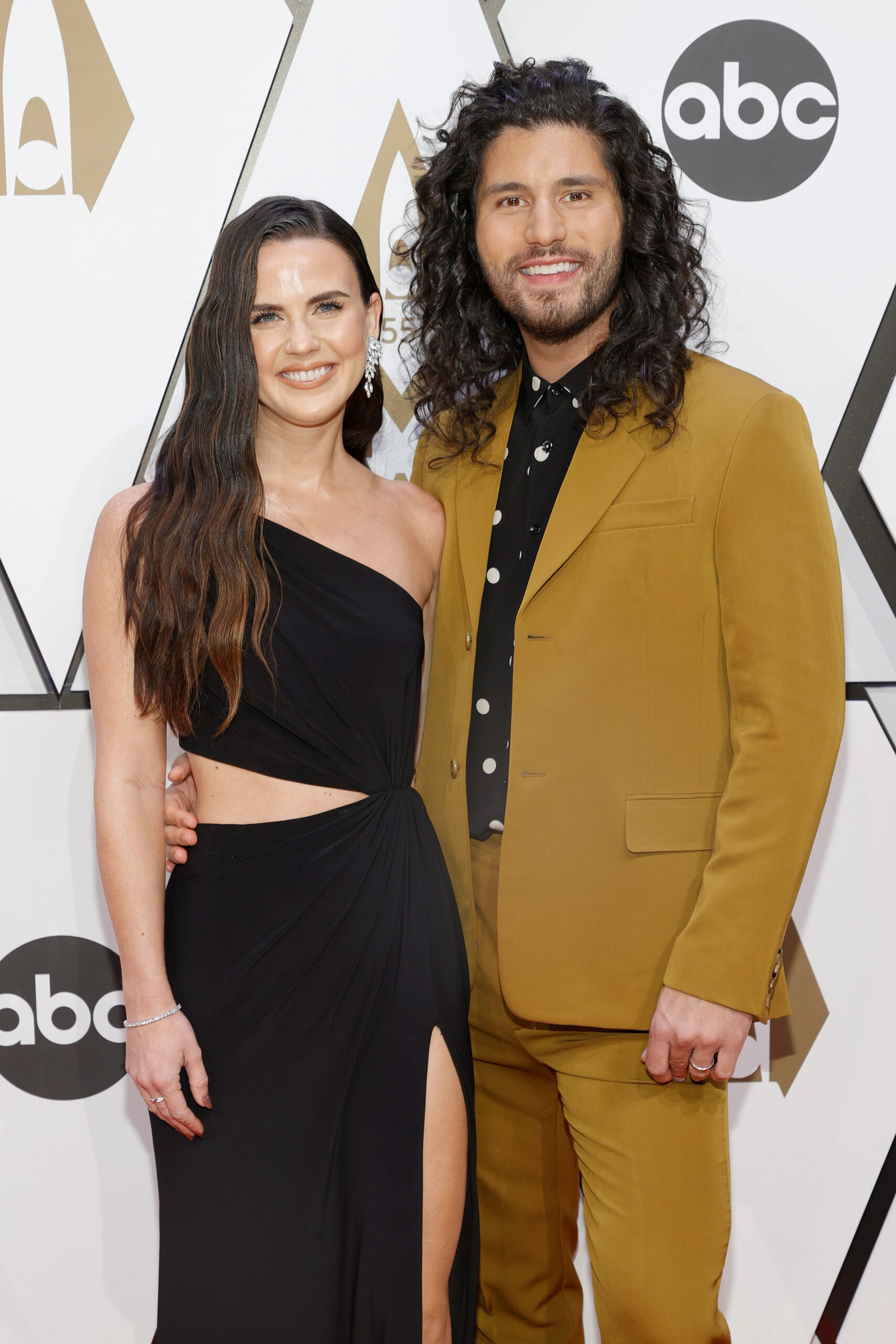 Abby Smyers and Dan Smyers attend the 55th annual Country Music Association awards at the Bridgestone Arena on November 10, 2021 in Nashville, Tennessee.