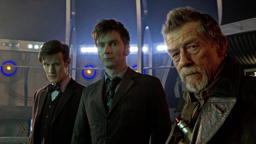 Matt Smith, David Tennant, and John Hurt as The Doctor — 'Doctor Who' 50th Anniversary Special 