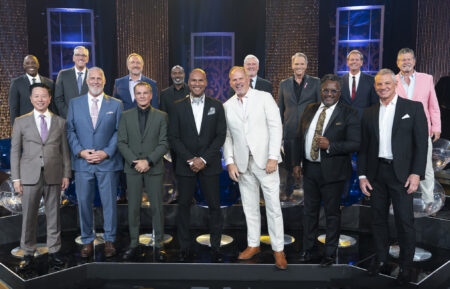 TOP: CHARLES K., BOB, GREGG L., CHRISTOPER, KIM B., MICHAEL S., DAN R., JACK L. BOTTOM: CHARLES L., MARK A., PASCAL, JONATHAN R., KEITH G., GARY L., JORDAN H. on 'The Golden Bachelorette'