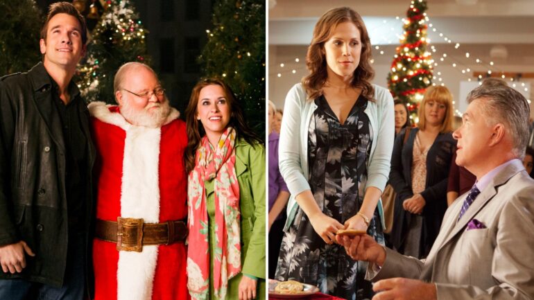 Lacey Chabert in 'Matchmaker Santa'; Erin Krakow in 'A Cookie Cutter Christmas'