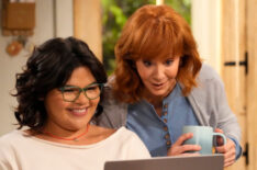 Belissa Escobedo as Isabella and Reba McEntire as Bobbie on 'Happy's Place'