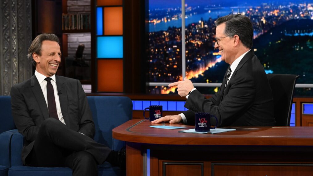 Seth Meyers and Stephen Colbert for 'The Late Show With Stephen Colbert'