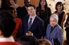 Skye P. Marshall as Olympia, Jason Ritter as Julian, and Kathy Bates as Matty in 'Matlock' Season 1 Episode 7