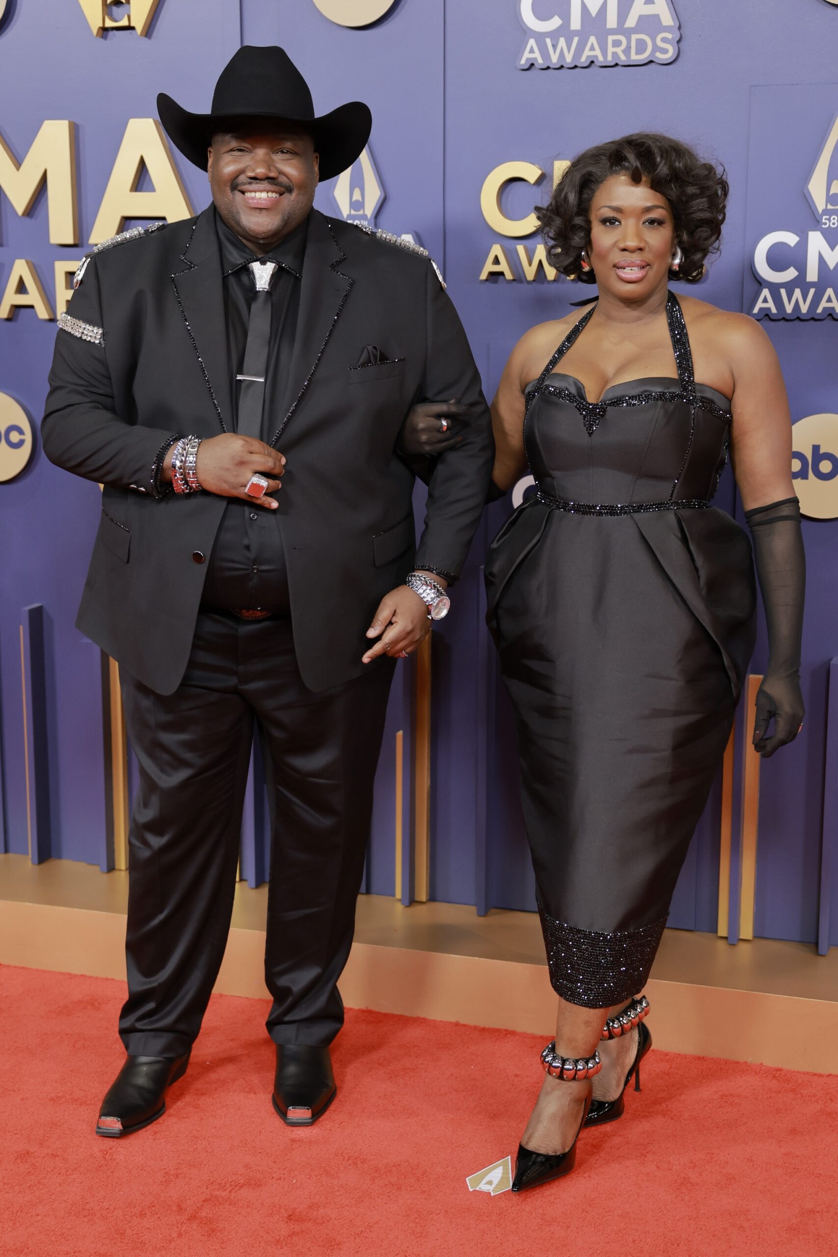 Michael Trotter Jr. and Tanya Trotter of The War And Treaty attend The 58th Annual CMA Awards at Music City Center on November 20, 2024 in Nashville, Tennessee.