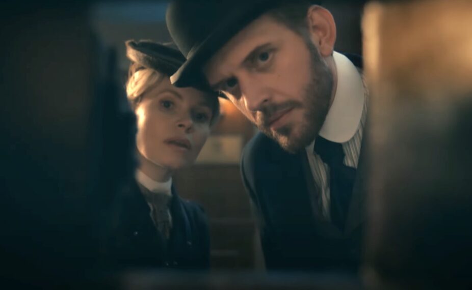 Kate Phillips and Tom Durant-Pritchard in the 'Miss Scarlet' Season 5 trailer