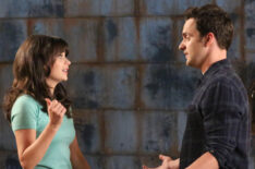 Zooey Dechanel as Jess Day and Jake Johnson as Nick Miller on 'New Girl'