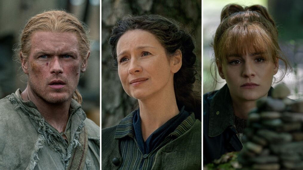 Sam Heughan, Caitriona Balfe, and Sophie Skelton in 'Outlander' Season 7