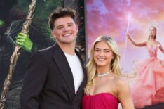 Walker Lyons and Rylee Arnold attend the Los Angeles premiere of Universal Pictures 'Wicked' at Dorothy Chandler Pavilion on November 09, 2024 in Los Angeles, California.