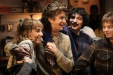 Maya Hawke, Joe Keery, Finn Wolfhard, and Charlie Heaton behind the scenes of 'Stranger Things' Season 5