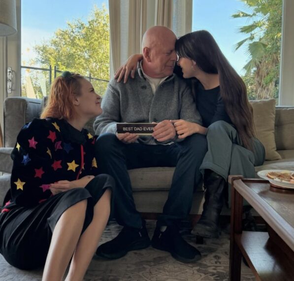 Bruce Willis with daughters Tallulah and Scout