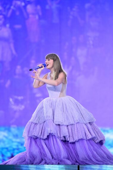 Taylor Swift performs onstage during "Taylor Swift | The Eras Tour" at Johan Cruijff Arena on July 04, 2024 in Amsterdam, Netherlands.