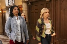 Amrit Kaur, Pauline Chalamet, and Renee Rapp in 'The Sex Lives of College Girls' Season 3