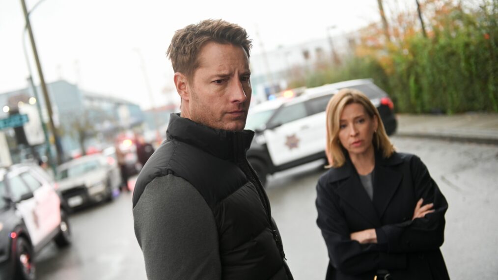 Justin Hartley as Colter Shaw and Jolie Jenkins as Detective Goodman — 'Tracker' Season 2 Episode 8 