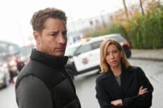 Justin Hartley as Colter Shaw and Jolie Jenkins as Detective Goodman — 'Tracker' Season 2 Episode 8 'The Night Movers'