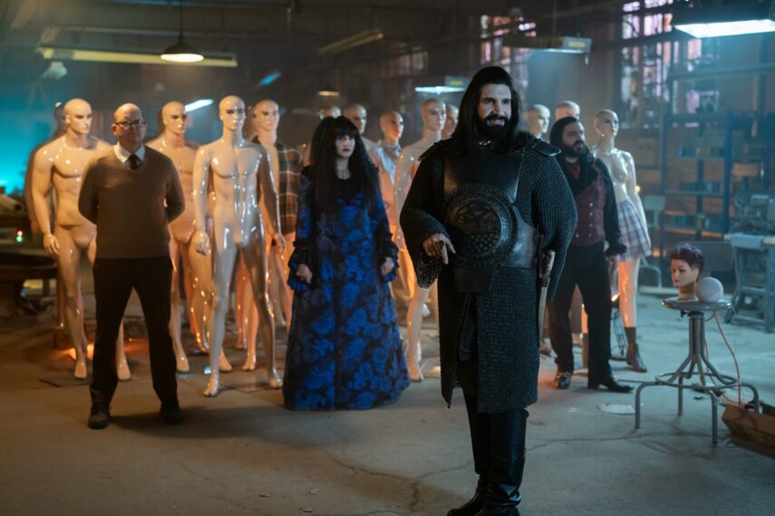 Mark Proksch, Natasia Demetriou, Kayvan Novak, and Matt Berry in 'What We Do in the Shadows' Season 6